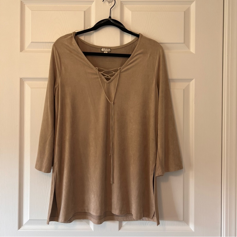 Lace Up suede shirt